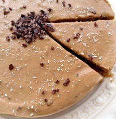 Raw Coffee and Cacao Nib Cheesecake