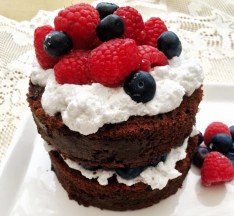 Chocolate, Coconut & Berry Cake for two